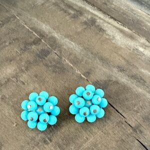 Turquoise Flower Cluster Earrings